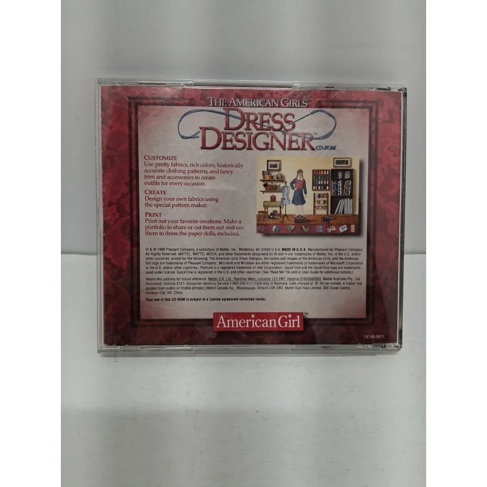 American Girls: Dress Designer CD-ROM (PC, 1999)